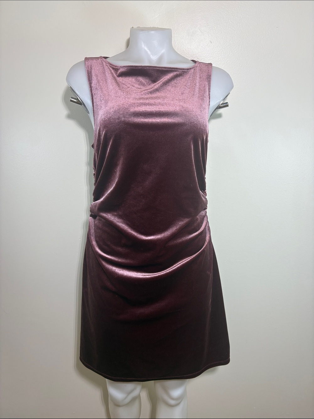 Wild Fable Burgundy Velvet Mini Sheath Dress Size M Sleeveless